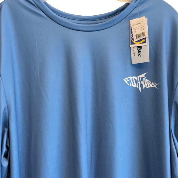 Fish n Vibe Men's Long Sleeve Sun Protection Performance Fishing Tee - XXL - NWT - Picture 6 of 9
